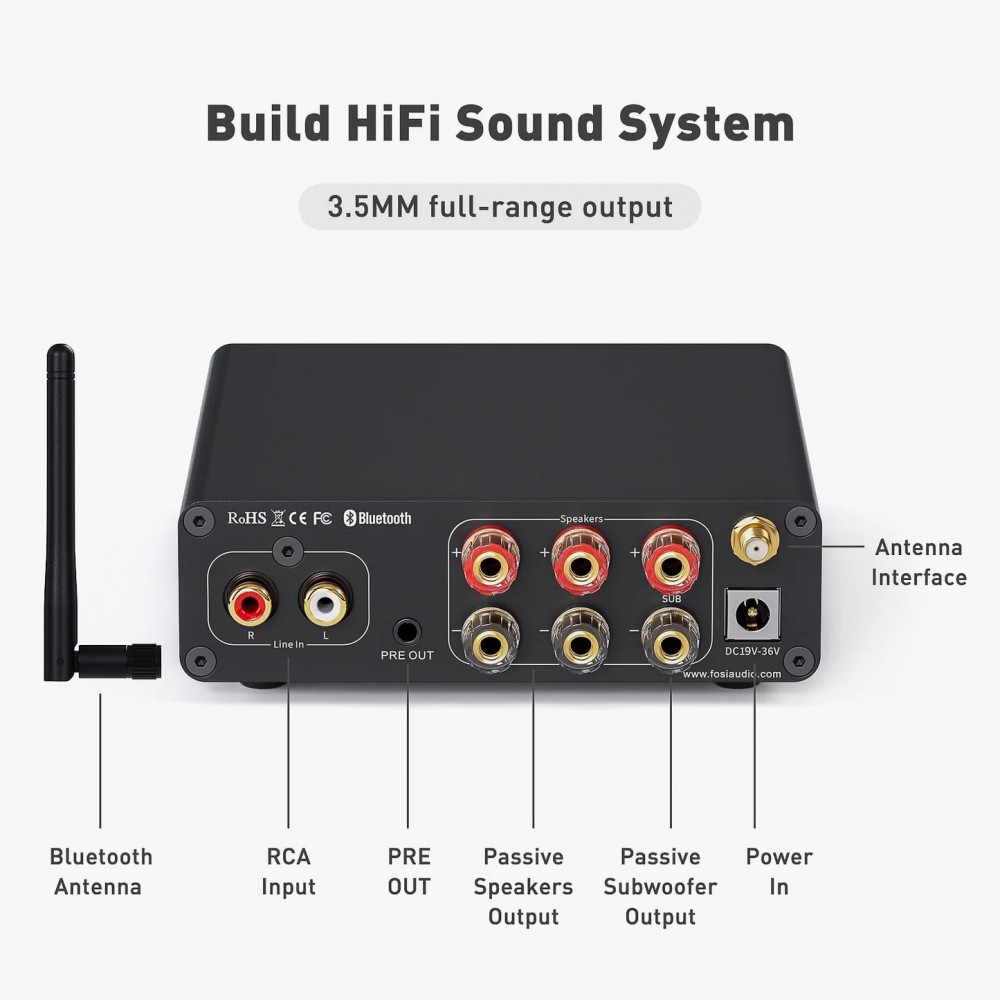 Fosi Audio BT30D Pro integrert forsterker med DAC og Bluetooth