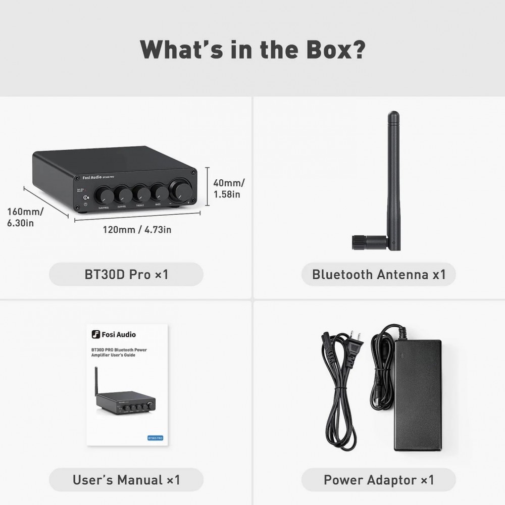 Fosi Audio BT30D Pro integrert forsterker med DAC og Bluetooth