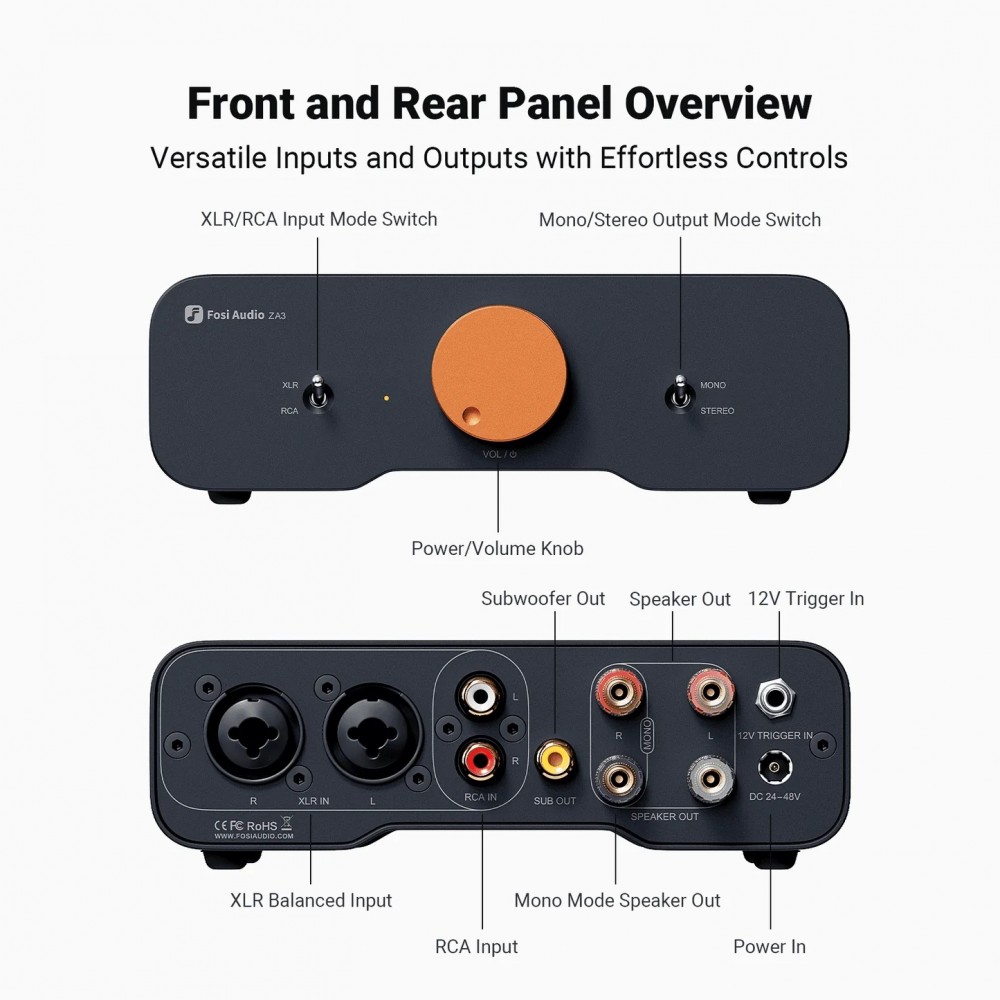 Fosi Audio ZA3 integrert analog forsterker