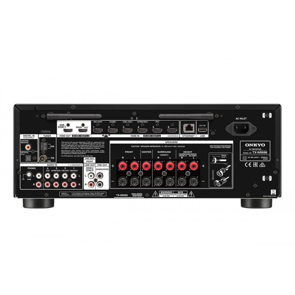 Onkyo TX-NR696 hjemmekinoreceiver - 7.2 kanaler