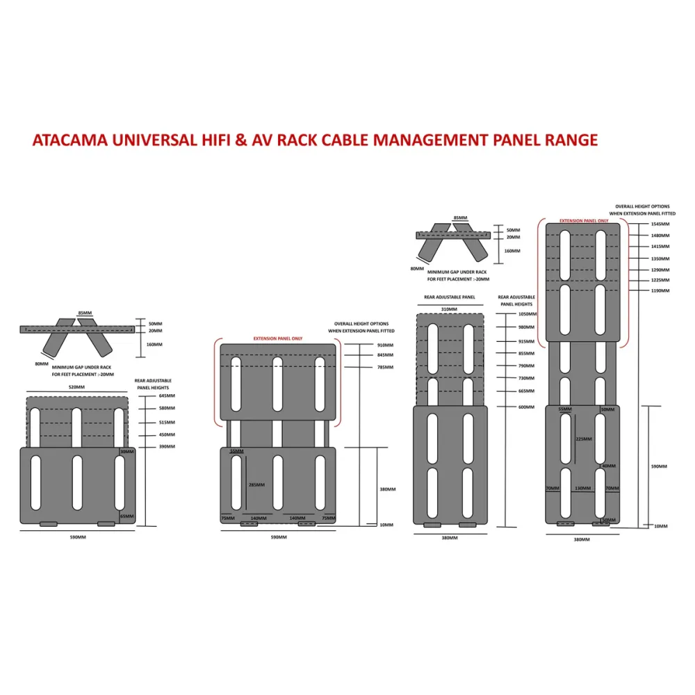 Atacama cable management panel - Horisontalt